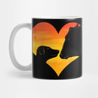 Cow and Dog in Heart Love Animals Vegan Vegetarian Mug